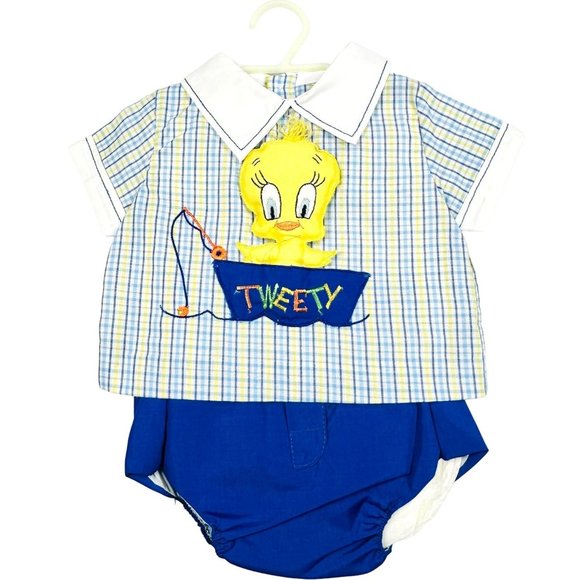 Vintage 1977 Warner Bros. Licensed Tweety Bird Baby Outfit - NWT - READ
